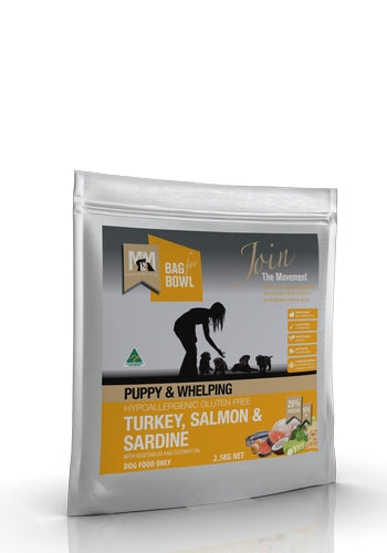 Meals For Mutts Dog Puppy Turkey & Salmon & Sardine Gluten Free 2.5Kg ORANGE