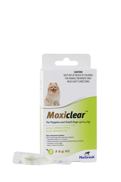 Moxiclear For Puppies and Small Dogs up to 4kg 3 pack