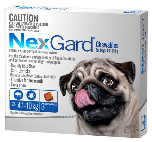 Nexgard Dog Chewable 4.1 - 10kg 3'S (Blue)