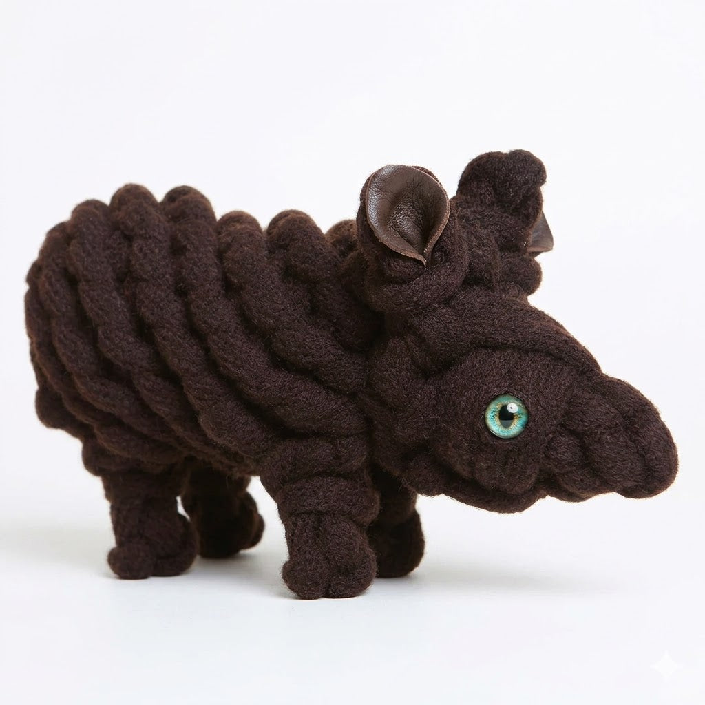 Outback Tails Wombat - Rope Bottle Crunch Toy