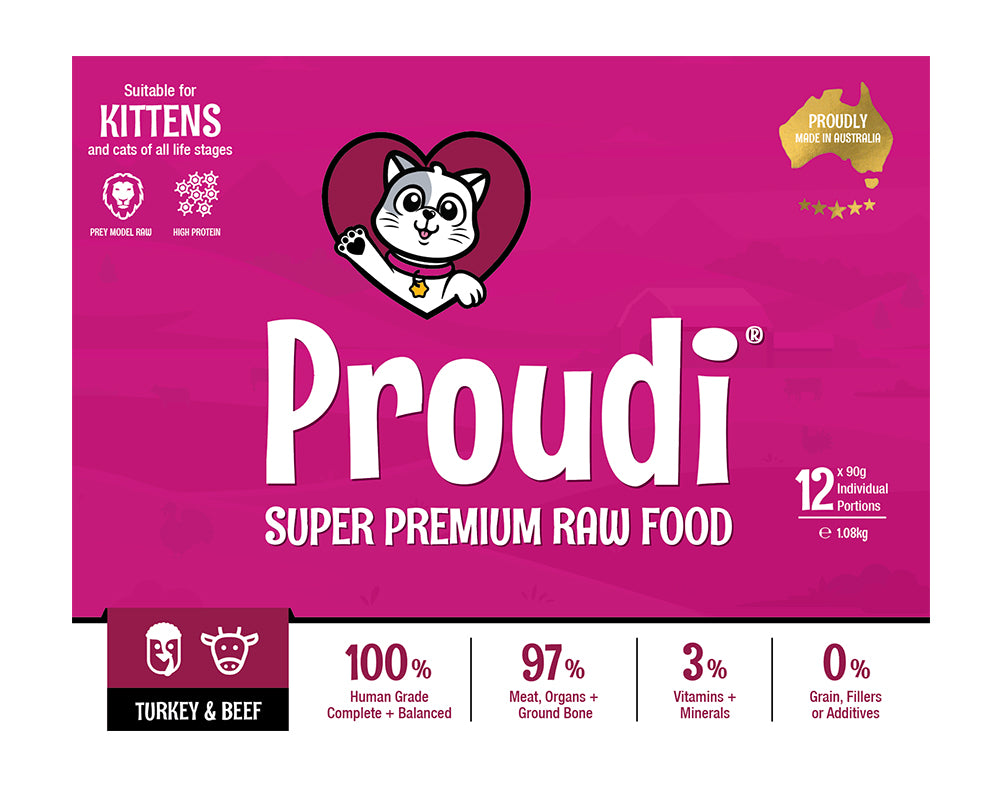 PROUDI CAT Kitten Turkey & Beef 1.08kg (12)