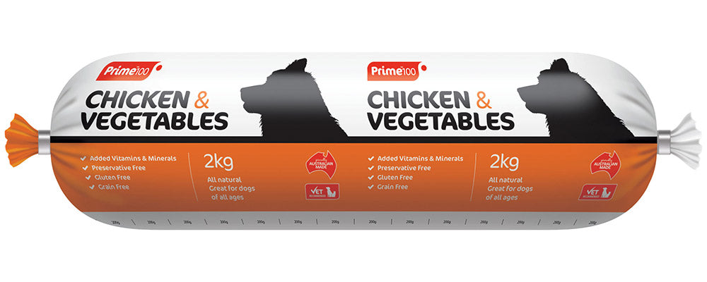 Prime 100 CHILLED Chicken & Vegetable Cooked Roll 2kg (8/ctn)