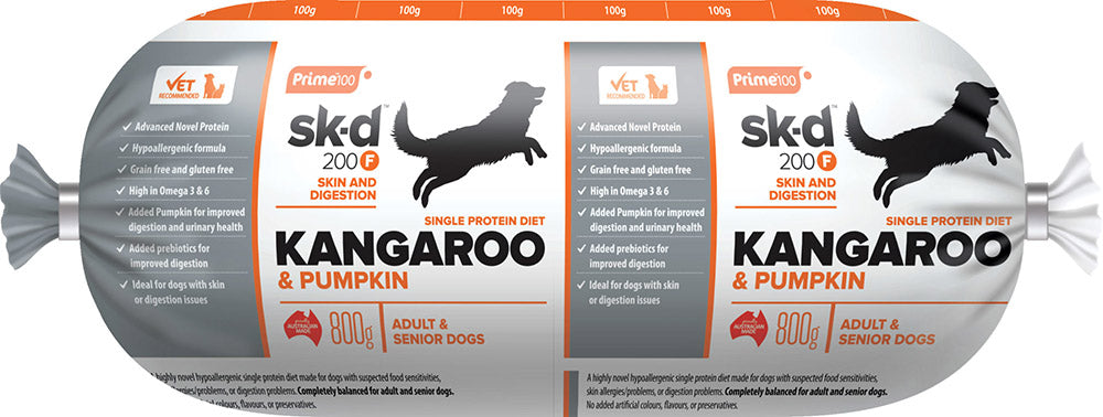 Prime 100 CHILLED SPD Kangaroo & Pumpkin Roll 800g (10/ctn)