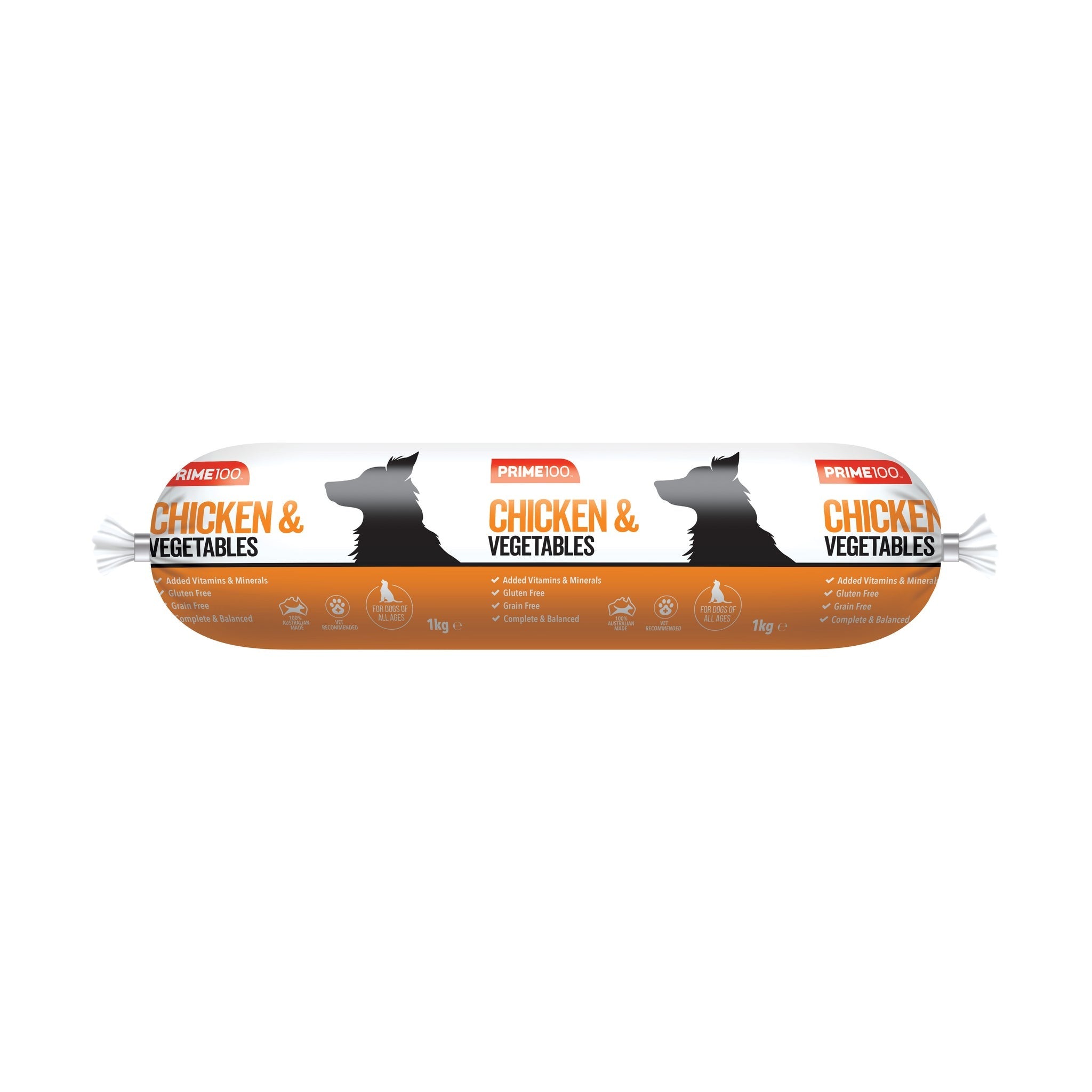 Prime 100 CHILLED Chicken & Vegetable Cooked Roll 1kg (8/ctn)