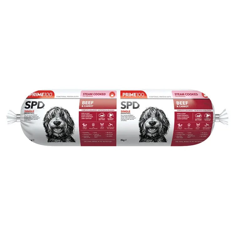 Prime 100 CHILLED SPD Beef & Carrot Roll 2kg (8/ctn)