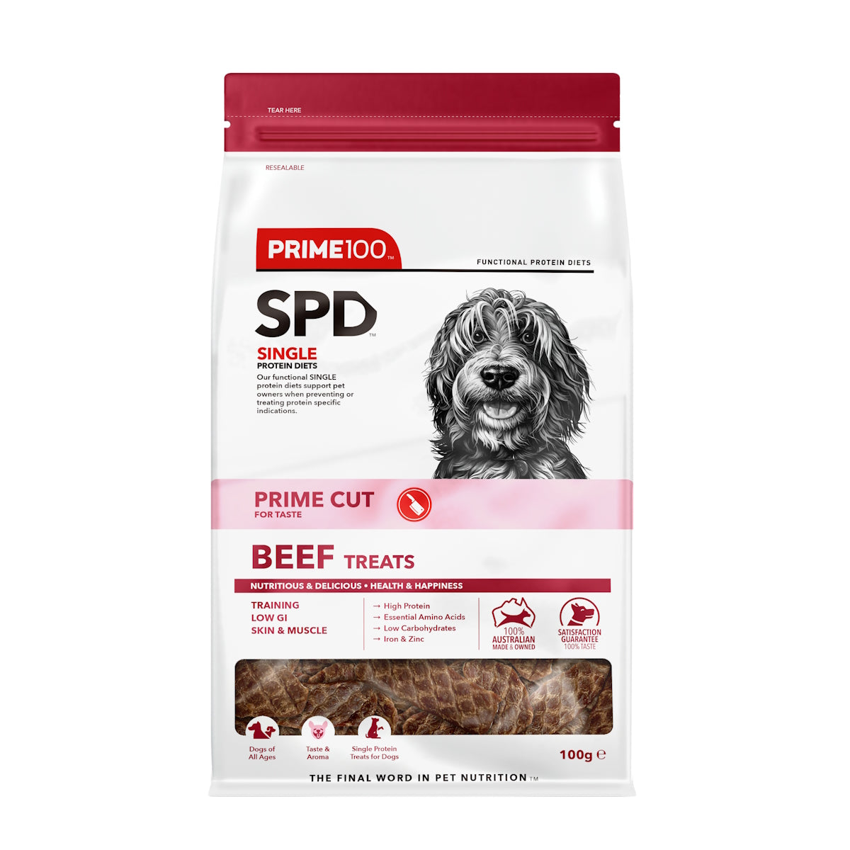 Prime 100 SPD Prime Cut Beef Treats 100g
