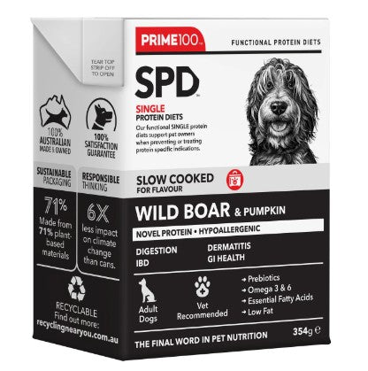 PRIME 100 SPD Slow Cooked Wild Boar & Pumpkin 354g (12)