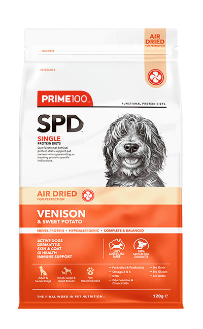 PRIME 100 SPD Air Dried Venison & Sweet Potato 120g