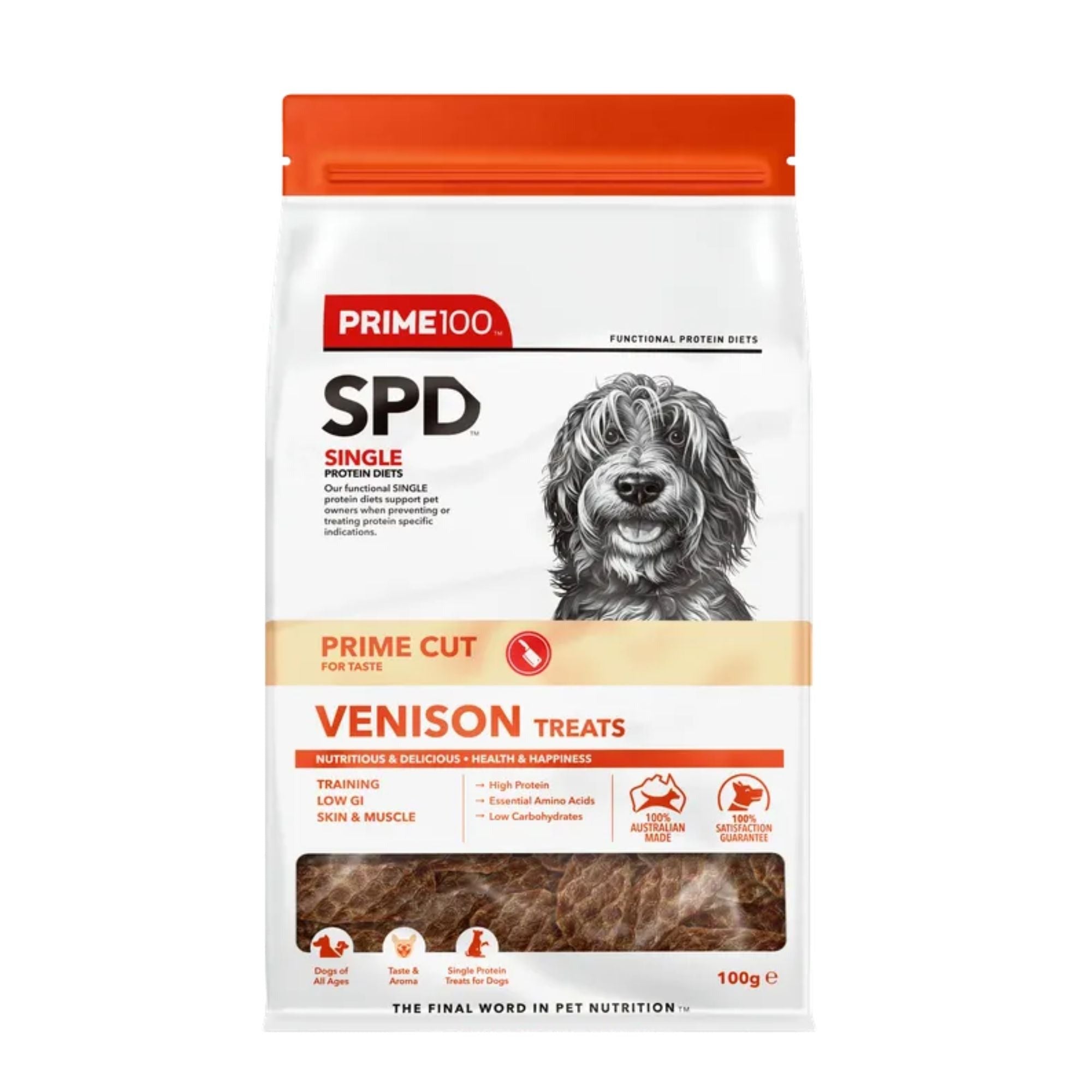 PRIME 100 SPD Prime Cut Venison Treats 100g