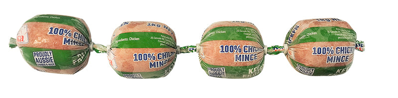 PetzTucka 100% Frozen Raw Chicken Mince Roll 4 x 250g (10)