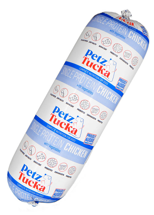 PetzTucka Roll Chilled Cooked Single Protein Chicken & Veg 3kg (4/ctn)