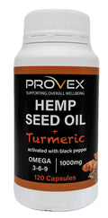 Provex Hemp Seed Oil & Turmeric Capsules 120 caps