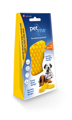 Petway Pet + Me Brush Yellow Medium Silicone (Dogs for most hair types)