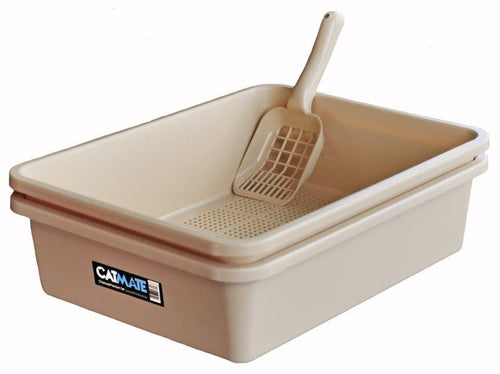 Beige Catmate litter tray accessory by Pet Supplies Perth WA, featuring a 3-piece design for easy cleaning and maintenance.