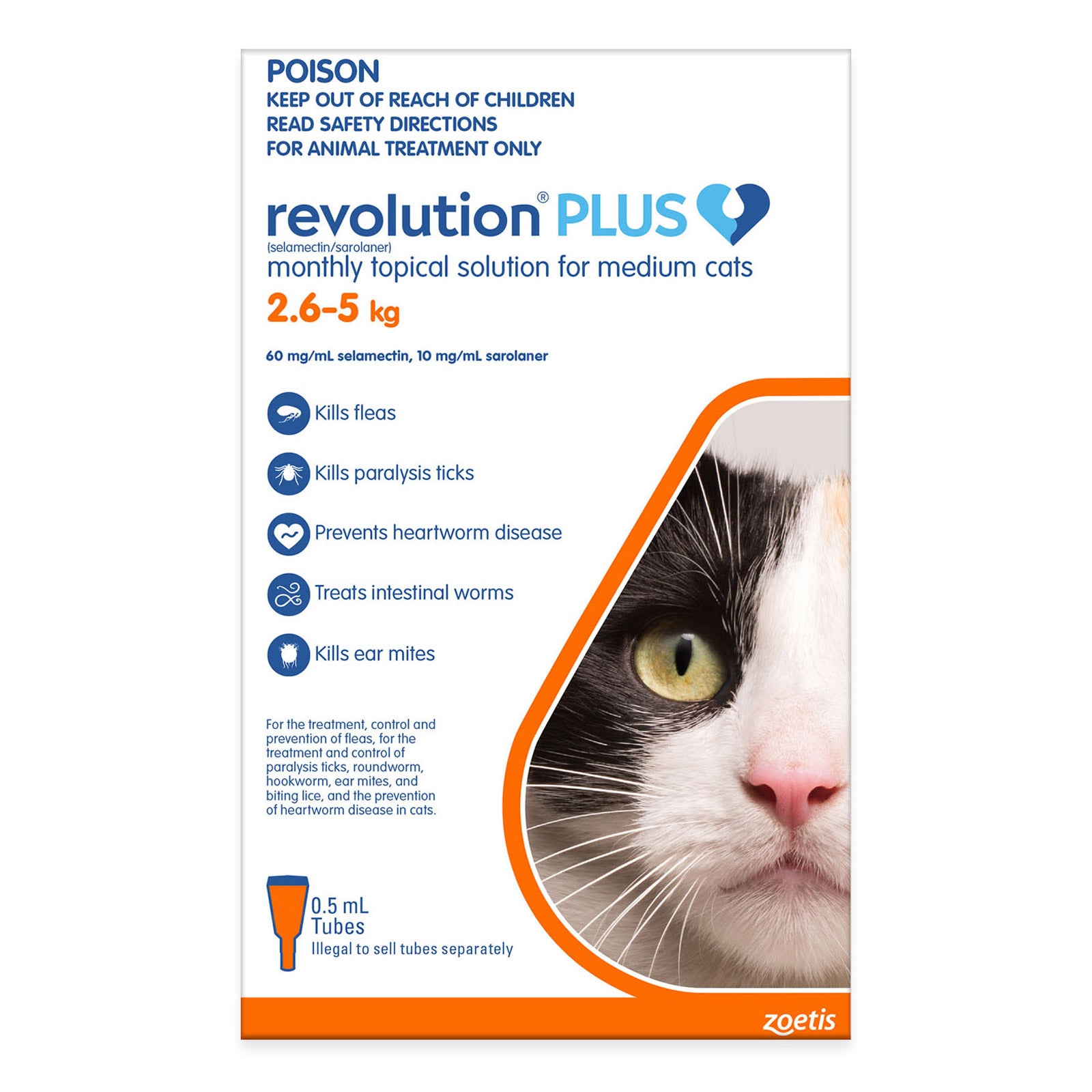 Revolution PLUS Cat 2.5-5kg 3pk (Orange)