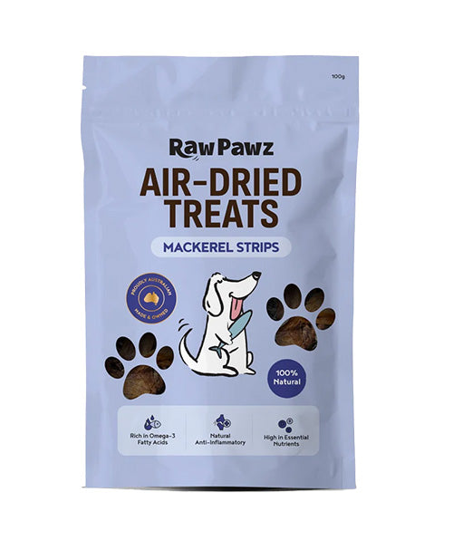 RAW PAWZ Air-Dried Mackeral Strips 100g