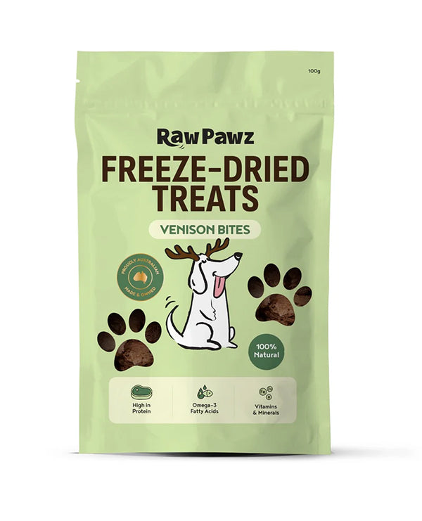 RAW PAWZ Freeze-Dried Venison Bites 100g