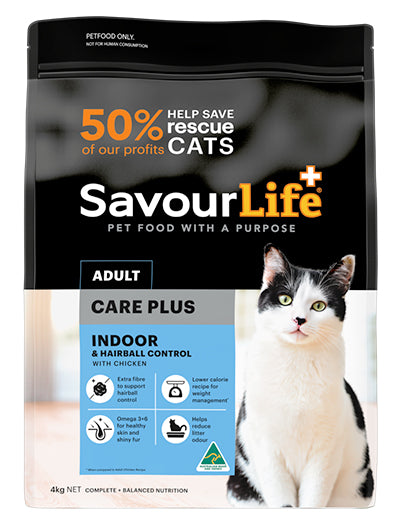 SavourLife CAT Adult Indoor & Hairball Control Care Plus Chicken 4kg