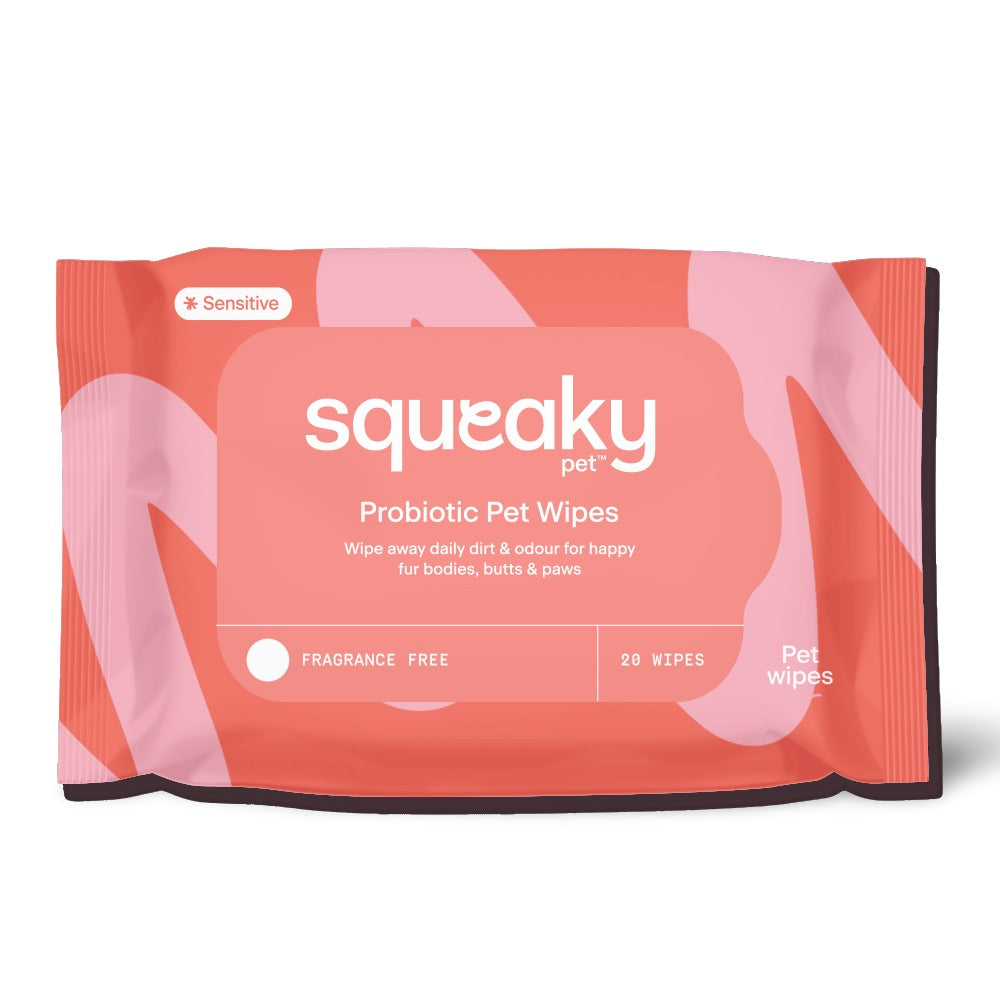 Squeaky Pet Probiotic Pet Wipes Fragrance Free 20 Wipes