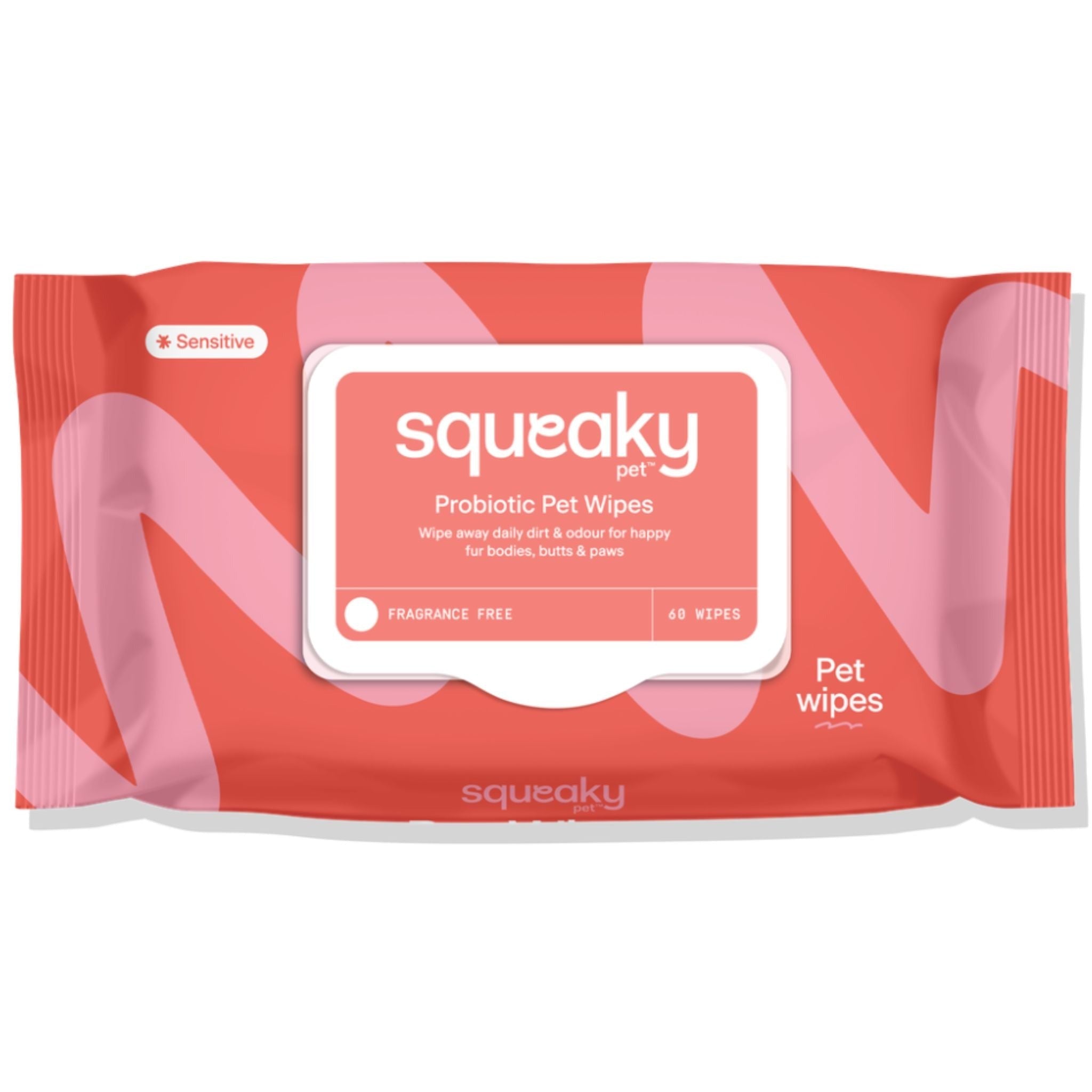 Squeaky Pet Probiotic Pet Wipes Fragrance Free 60 Wipes