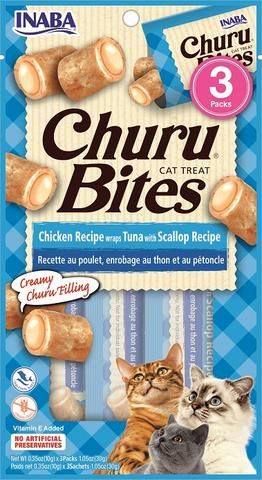 INABA CAT Churu Bites Chicken Wraps Tuna Scallop 30g (6)