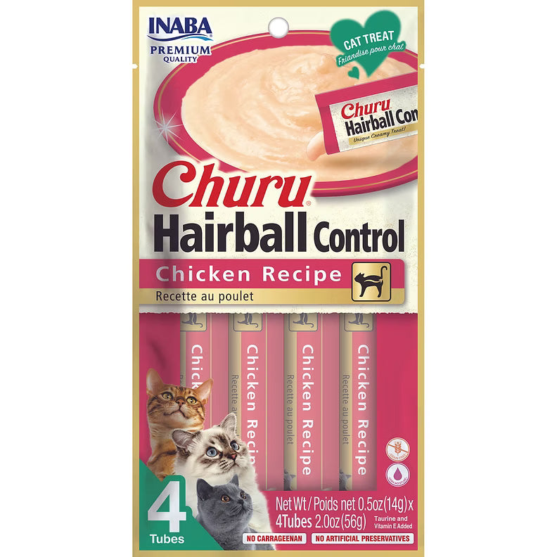 INABA CAT Churu Puree Hairball Chicken 56g (6)
