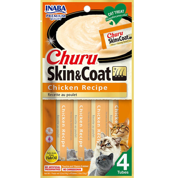 INABA Cat Churu Puree Skin & Coat Chicken 56g (6)