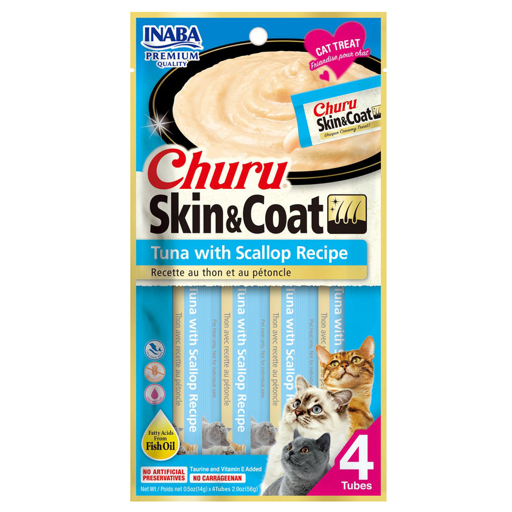 INABA Cat Churu Puree Skin & Coat Tuna Scallop 56g (6)