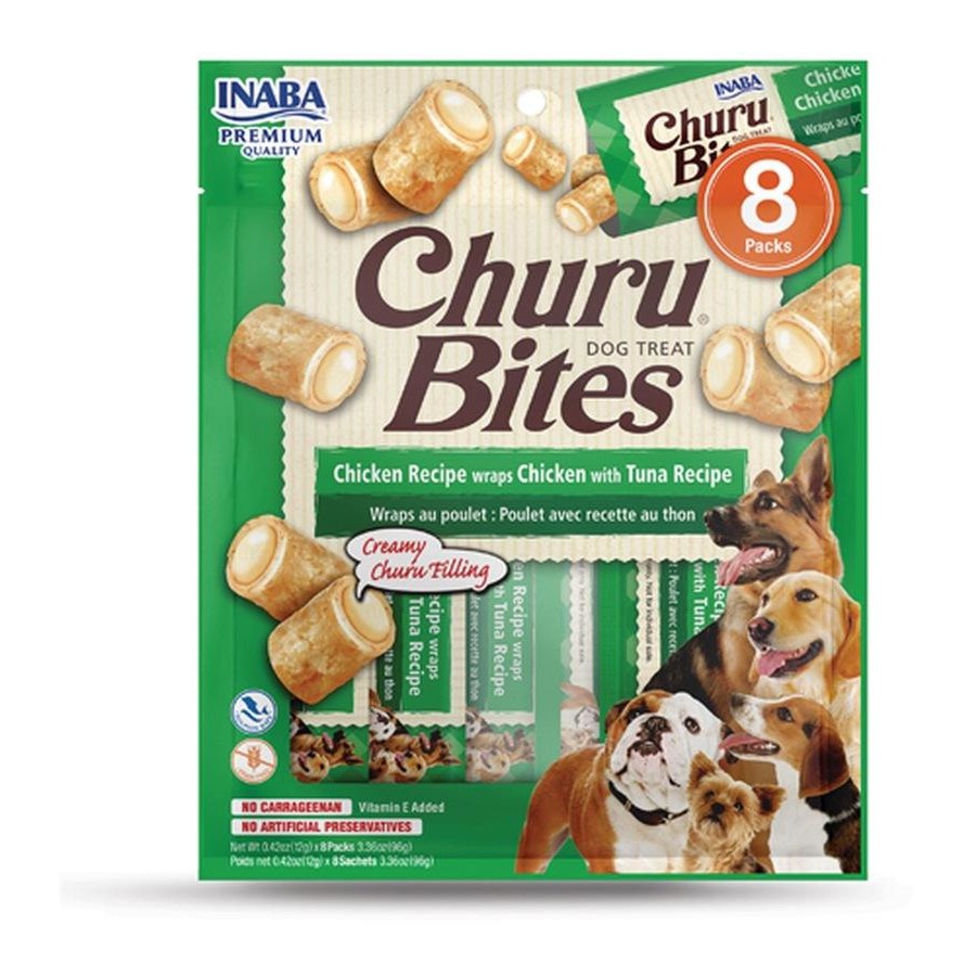 INABA DOG Churu Bites Chicken Wraps with Tuna 96g (6)