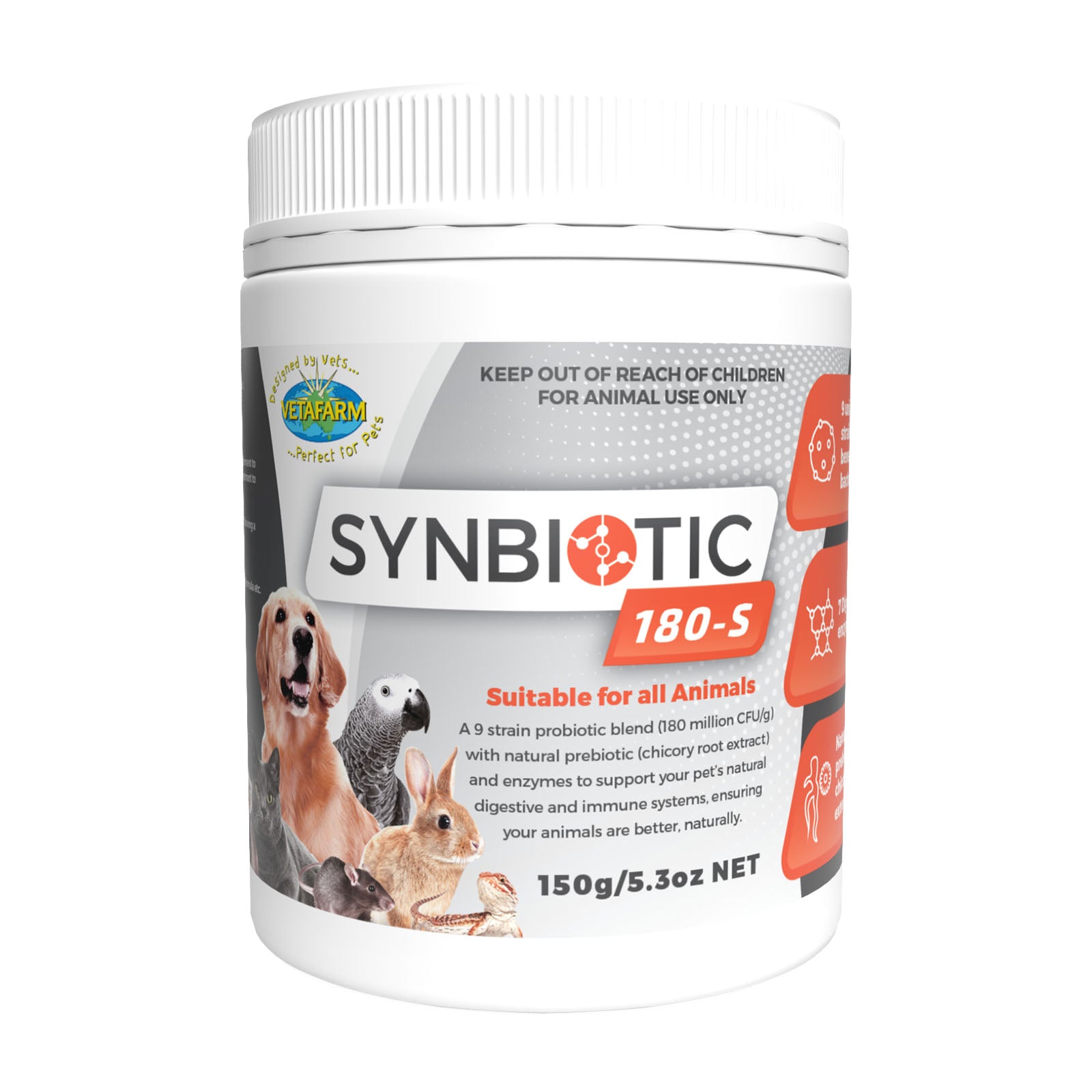 Vetafarm Synbiotic 180-S (For all animals) 450g