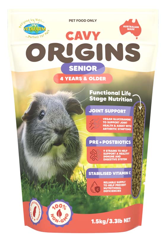 Vetafarm Cavy Origins SENIOR Guinea Pig Food 1.5kg