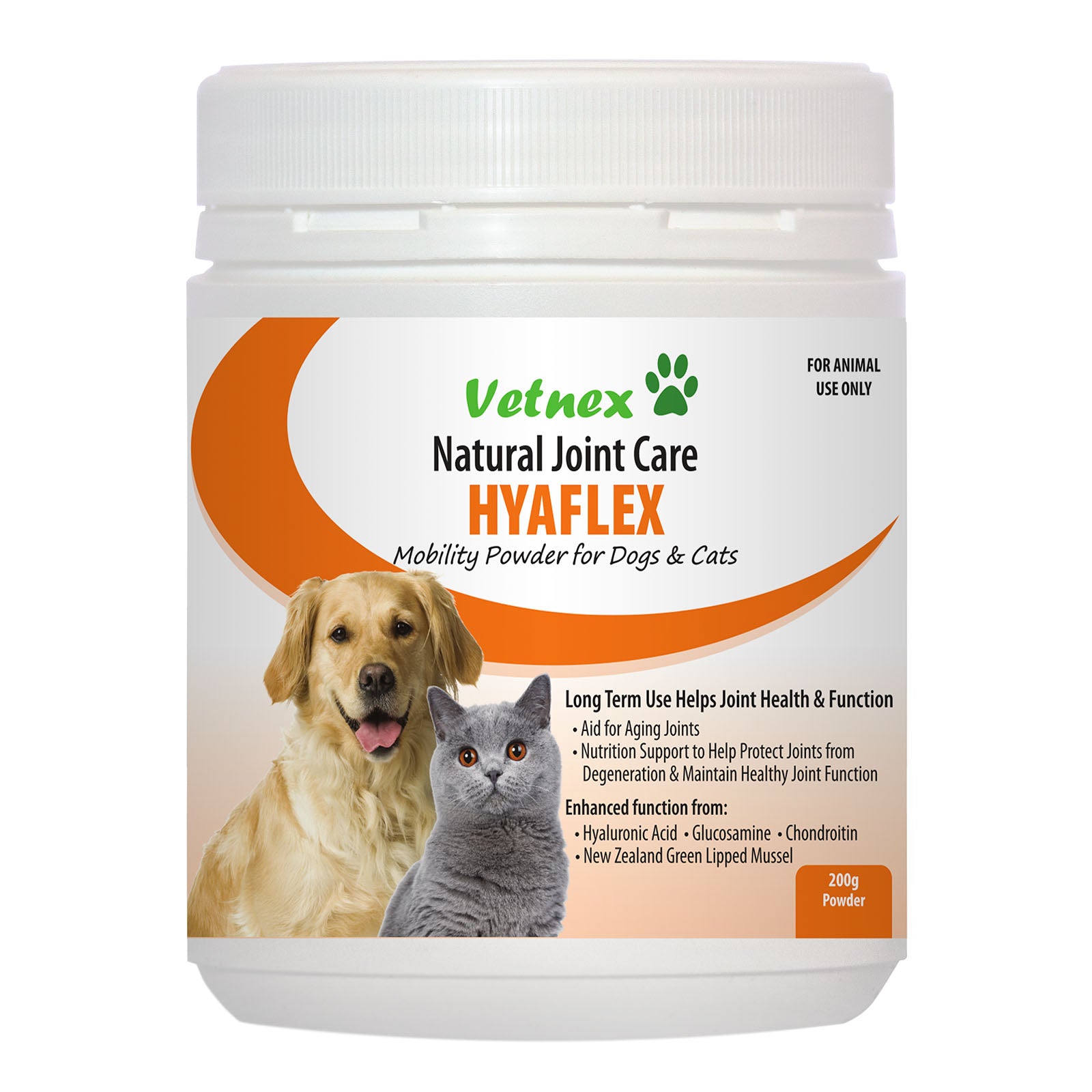 VETNEX Hyaflex Mobility Powder for Dogs & Cats 200g