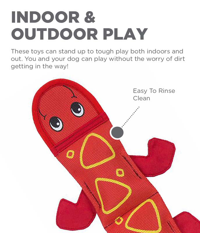 Outward Hound Dog Fire Biterz Lizard Red 3 sqk