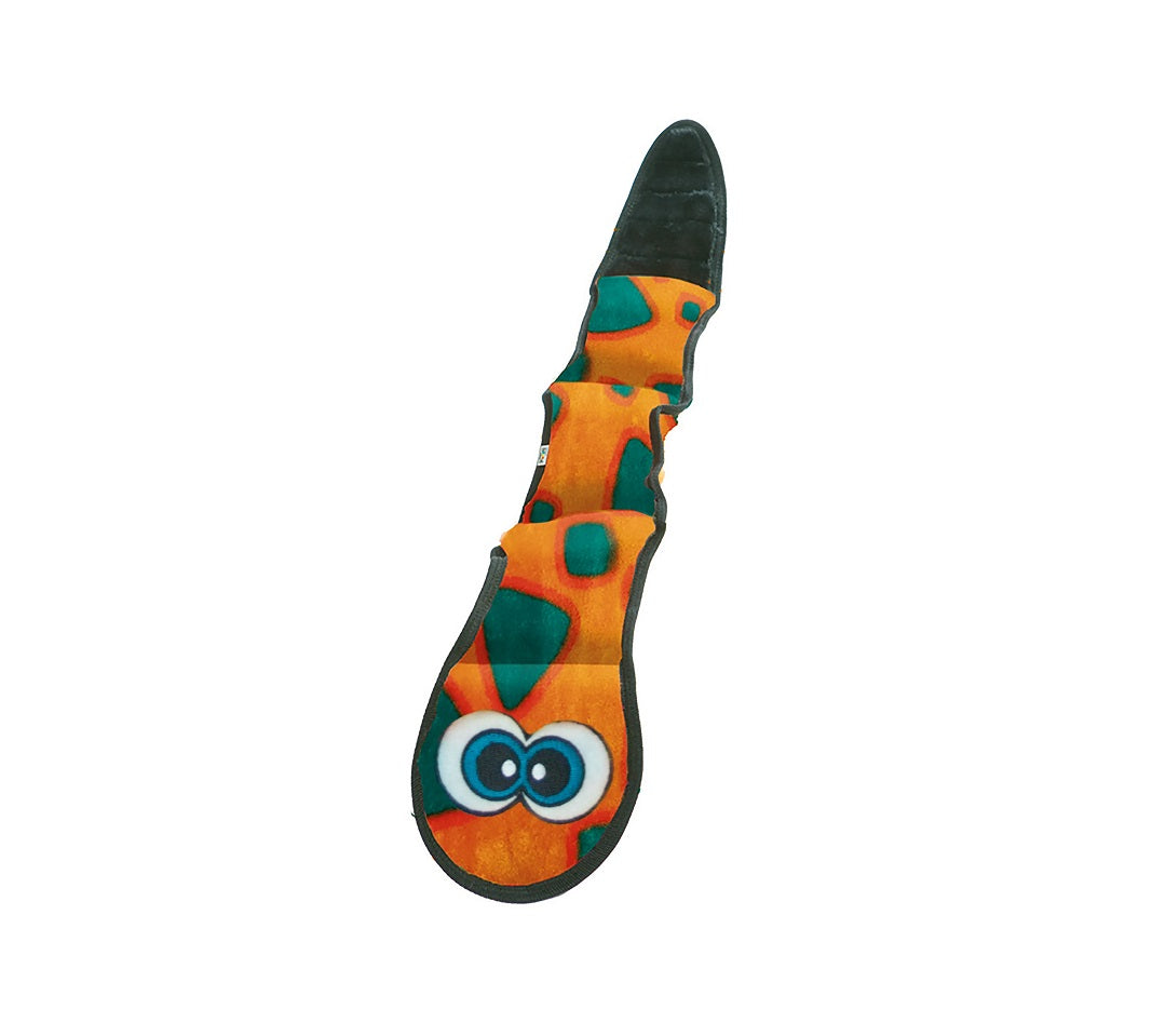 Outward Hound Dog Invincible Snake Orange & Blue 3 Sqk