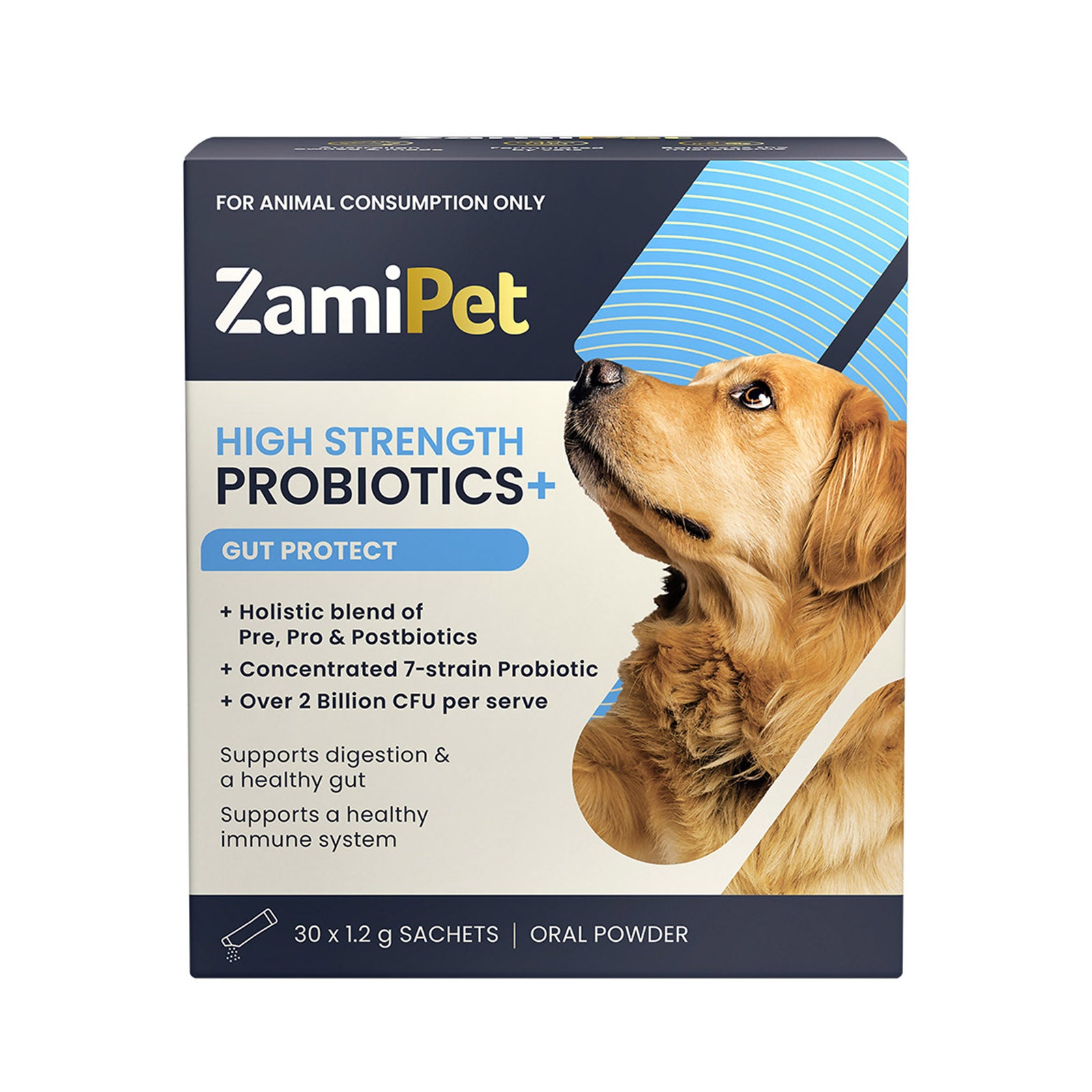 ZamiPet High Strength Probiotics+ Gut Protect for Dogs 30 x 1.2g sachets